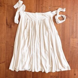 American Threads Vintage Pleated-Front Midi Skirts Size L Linen-Blend